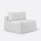 BEETHOVEN sofa central unit with cover in linen 100 x 100 x 80 cm in white colour