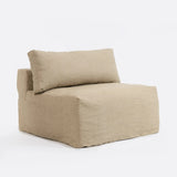 BEETHOVEN sofa central module with cover in linen 100 x 100 x 80 cm in natural colour