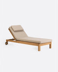 GENESIS outdoor sunbed in teak wood 201 x 78 x 27 cm with natural mattress
