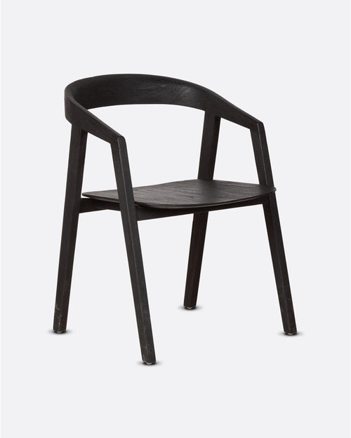Chaise ARC en bois de teck 56 x 57 x 76 cm en couleur noire