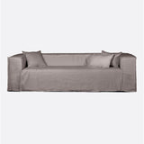 Canapé STROZZI 3/4 places avec housse en lin 260 x 95 x 65 cm en couleur taupe