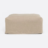 BEETHOVEN pouffe with cover in linen 100 x 100 x 45 cm in natural colour