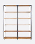Estantería ONETWO de madera de teca reciclada y hierro 200 x 45 x 250 cm