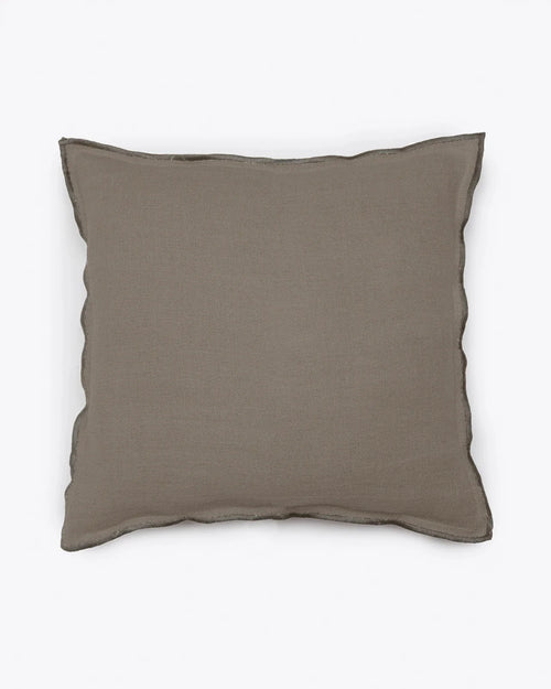 Housse de coussin KAURA en lin 60 x 60 cm en taupe