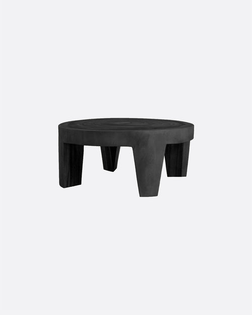 RIVIA coffee table in suar wood Ø 80 cm x 35 cm height in black