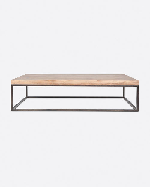 Table basse CUB en bois de teck recyclé et fer 140 x 80 x 35 cm
