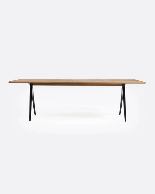 Table à manger LIKU en bois de teck recyclé et fer 250 x 90 x 74 cm
