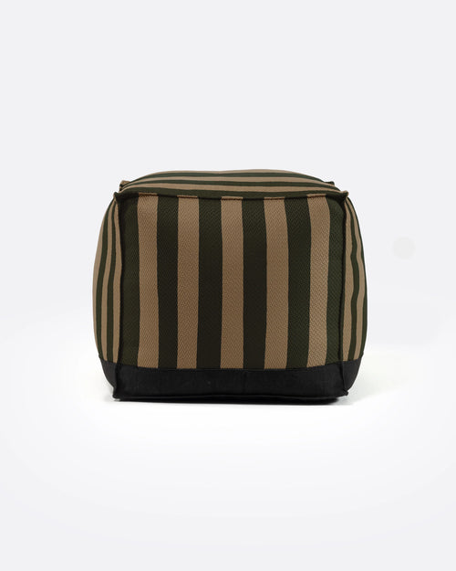 CACCINI outdoor pouffe 50 x 50 x 45 cm in natural and dark green colour (Sahara)