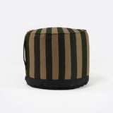 CACCINI outdoor pouffe Ø 50 cm x 45 cm height in natural and dark green colour (Sahara)