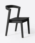Chaise ARC sans accoudoirs en bois de teck 52 x 53 x 76 cm en couleur noire