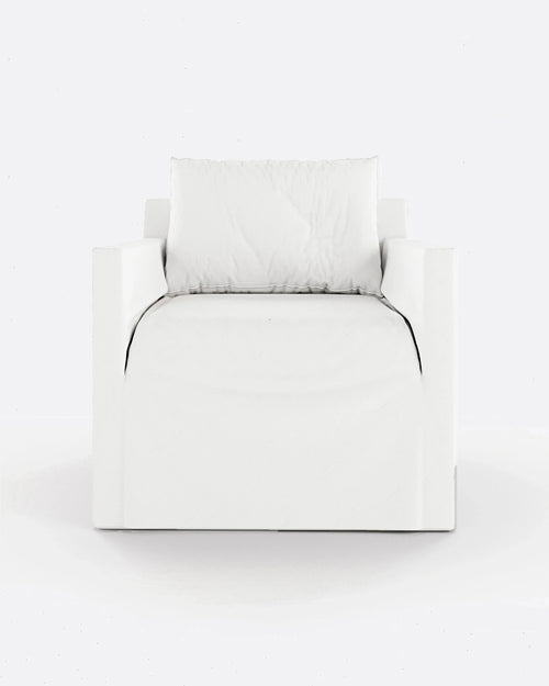 BEETHOVEN LINEAL canapé 1 places en lin 80 x 88 x 94 cm blanc