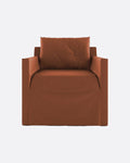BEETHOVEN LINEAL canapé 1 places en lin 80 x 88 x 94 cm terre cuite