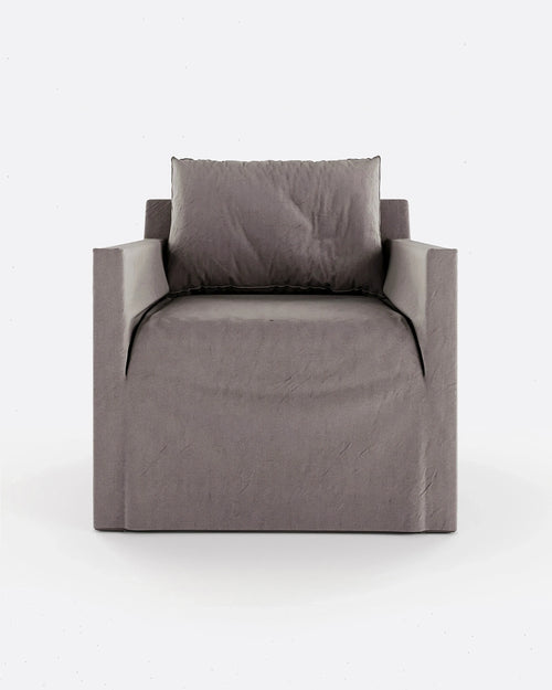 BEETHOVEN LINEAL canapé 1 places en lin 80 x 88 x 94 cm taupe