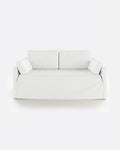 BEETHOVEN LINEAL 2-seater sofa in linen 182 x 95 x 94 cm white
