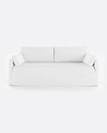 BEETHOVEN LINEAL canapé 3 places en lin 212 x 95 x 94 cm blanc