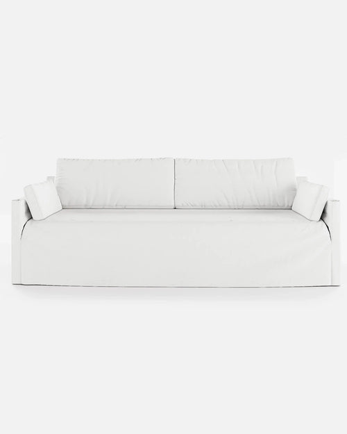 BEETHOVEN LINEAL canapé 4 places en lin 242 x 95 x 94 cm blanc