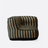 Canapé d'angle d'extérieur CACCINI 95 x 95 x 80 cm en couleur naturel et vert foncé (Sahara)