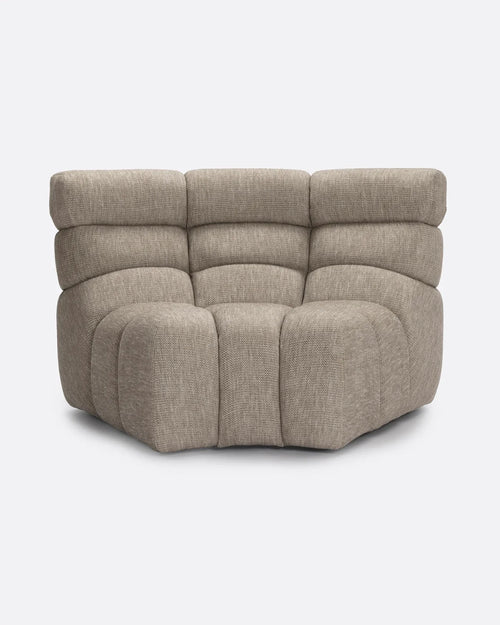 CHOPIN modular round corner sofa in recycled olefin 130 x 97 x 80 cm in natural colour