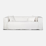 Canapé STROZZI 2/3 places avec housse en lin 220 x 95 x 65 cm en couleur blanche