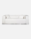 Canapé STROZZI 2/3 places avec housse en lin 220 x 95 x 65 cm en couleur blanche