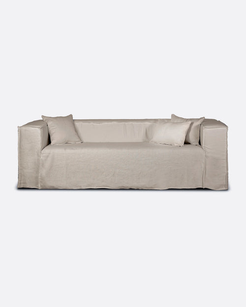 Canapé STROZZI 2/3 places avec housse en lin 220 x 95 x 65 cm en couleur naturelle
