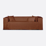 Canapé STROZZI 1 place avec housse en lin 120 x 95 x 65 cm en couleur terre cuite