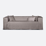 Canapé STROZZI 2/3 places avec housse en lin 220 x 95 x 65 cm en couleur taupe