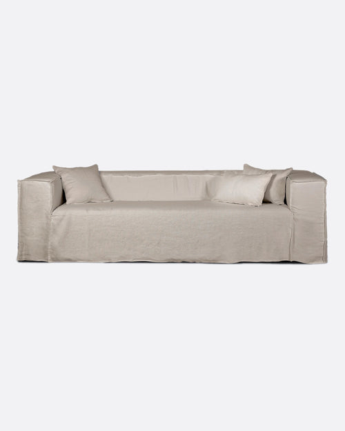 Canapé STROZZI 3/4 places avec housse en lin 260 x 95 x 65 cm en couleur naturelle