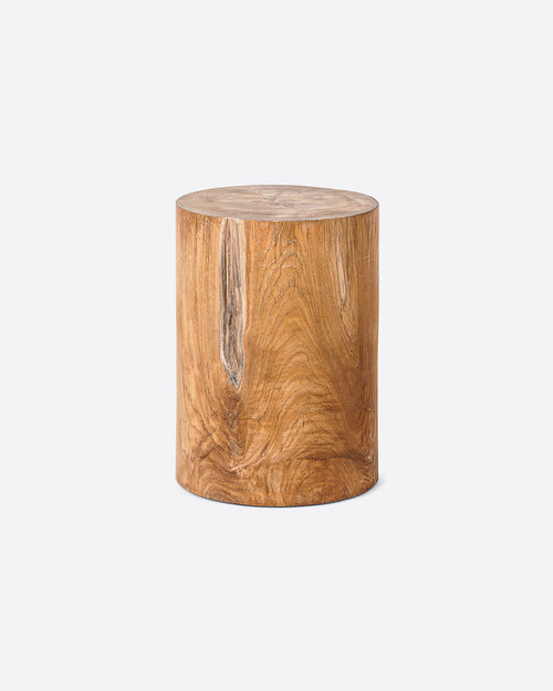 Taburete SOLID cilíndrico de madera de teca Ø 30 cm x 45 cm de altura
