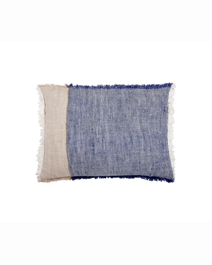 Cushion Cover LEMOOR FRINGES Blue 40