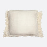 Puf MUNNAR con funda de lino 50 x 50 x 45 cm en color blanco