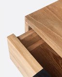 Mesita de noche BANJAR de madera de teca reciclada y hierro 40 x 40 x 45 cm