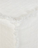 Puf MUNNAR con funda de lino 50 x 50 x 45 cm en color blanco
