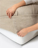 Puf BEETHOVEN con funda de lino 100 x 100 x 45 cm en color natural