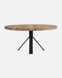 Table à manger JATI en bois de teck recyclé et fer Ø 180 cm x 76 cm de hauteur