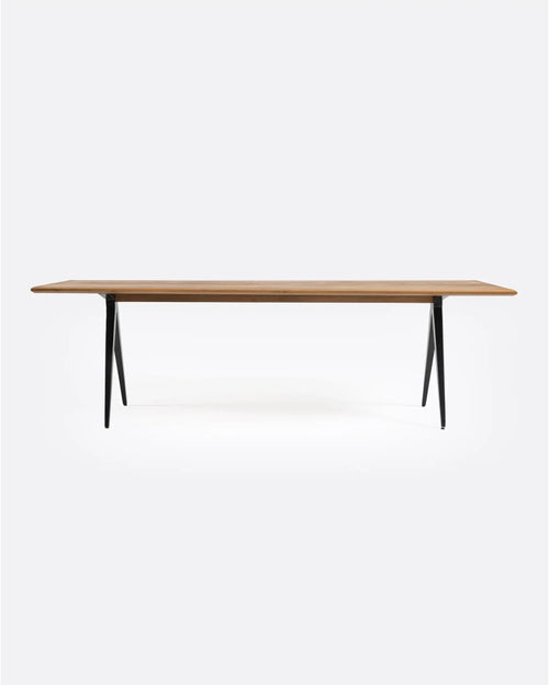Table à manger LIKU en bois de teck recyclé et fer 140 x 80 x 75 cm
