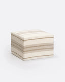 Puf ZIP con funda de lino 60 x 60 x 40 cm color blanco