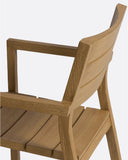 Silla de exterior GENESIS apilable de madera de teca 55 x 57 x 85 cm en color natural