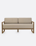 SELMA 2/3-seater outdoor sofa in teak wood 170 x 83 x 67 cm in natural colour and natural upholstery
