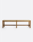 Banc d'extérieur CORA en bois de teck recyclé et corde synthétique 170 x 40 x 45 cm