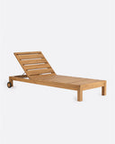 GENESIS outdoor sunbed in teak wood 201 x 78 x 27 cm with natural mattress