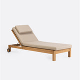 GENESIS outdoor sunbed in teak wood 201 x 78 x 27 cm with natural mattress