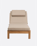GENESIS outdoor sunbed in teak wood 201 x 78 x 27 cm with natural mattress