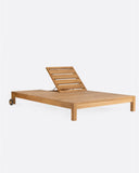 Tumbona de exterior GENESIS de madera de teca 201 x 139 x 27 cm con colchón natural