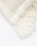 Puf MUNNAR con funda de lino 50 x 50 x 45 cm en color blanco
