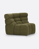 Sofá modular CHOPIN rinconero round de olefina reciclada 130 x 97 x 80 cm en color musgo