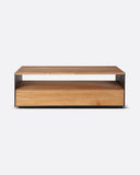 Mesa de centro GEOX de madera de teca reciclada y hierro 120 x 70 x 40 cm