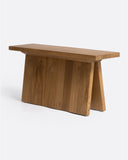 Mesa auxiliar BATU de madera de teca reciclada 85 x 24 x 38 cm en color natural