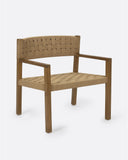 CORA lounge chair in teak wood and paper cord 68 x 65 x 73 cm in natural colour