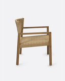 CORA lounge chair in teak wood and paper cord 68 x 65 x 73 cm in natural colour